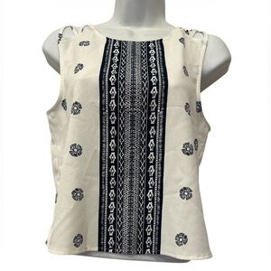 Abercrombie & Fitch Cream and Black Patterned Blouse